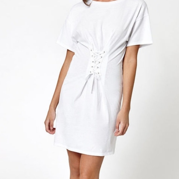 short white corset dress